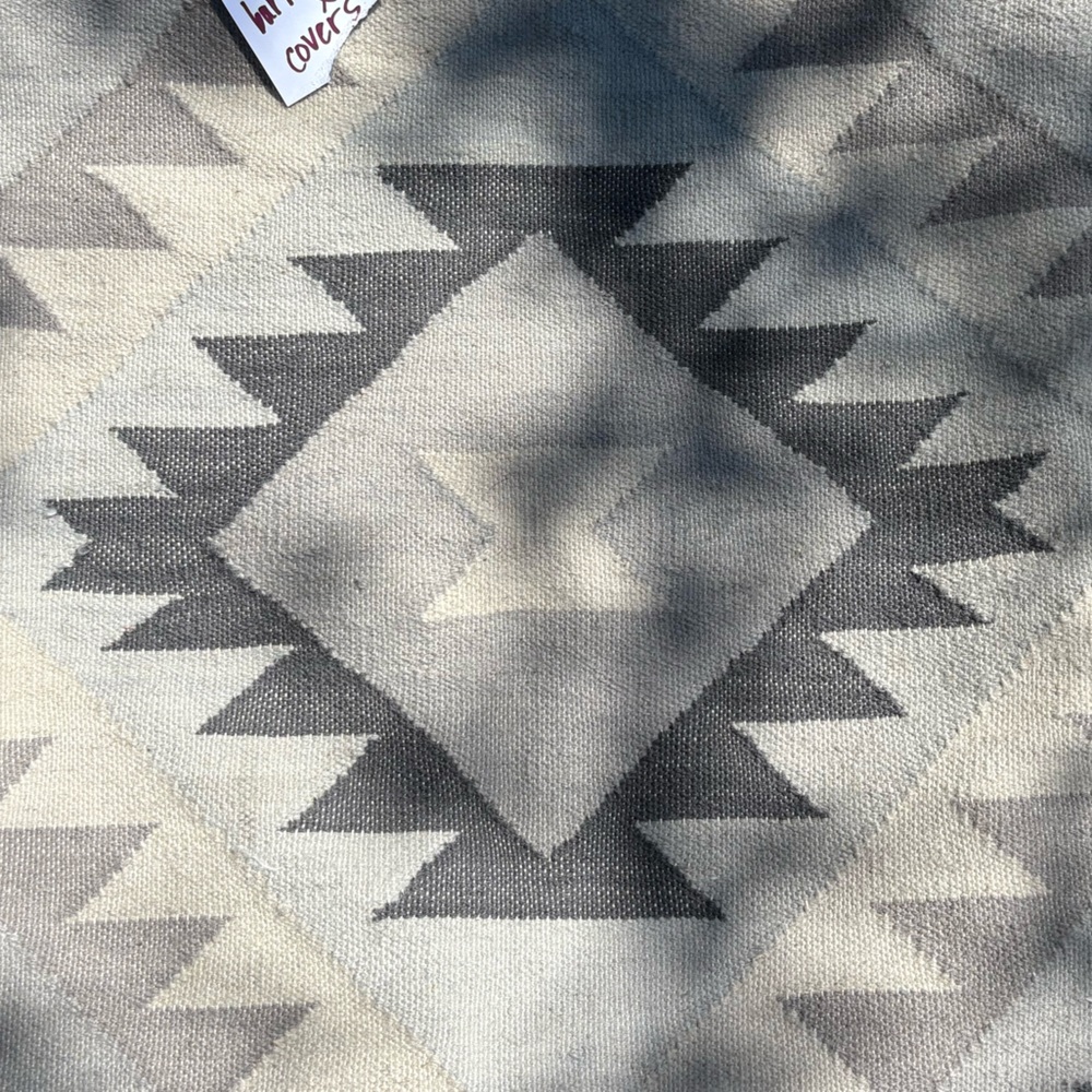 Pottery Barn Gray and Cream Geometric Pillow Covers